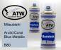 Preview: Mitsubishi, Arctic/Coral Blue Metallic, B80: 400ml Sprühdose + 400ml Klarlack - Set, von ATW Autoteile West.